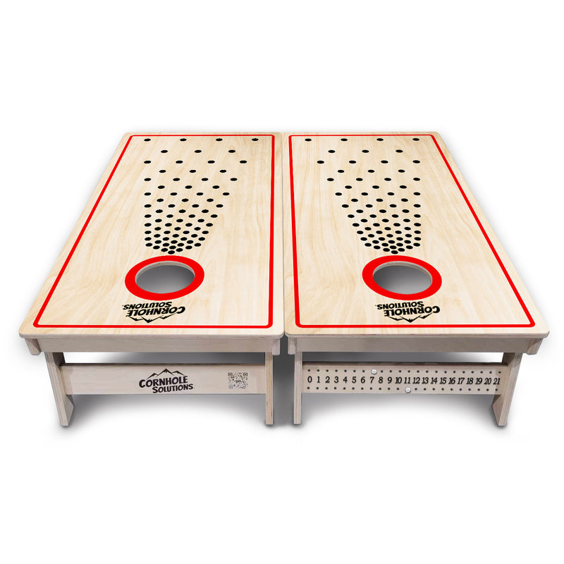 Tournament Boards - Basic Pop Dots CS Logo - Professional Tournament 2'x4' Regulation Cornhole Set - 3/4″ Baltic Birch + UV Direct Print + UV Clear Coat