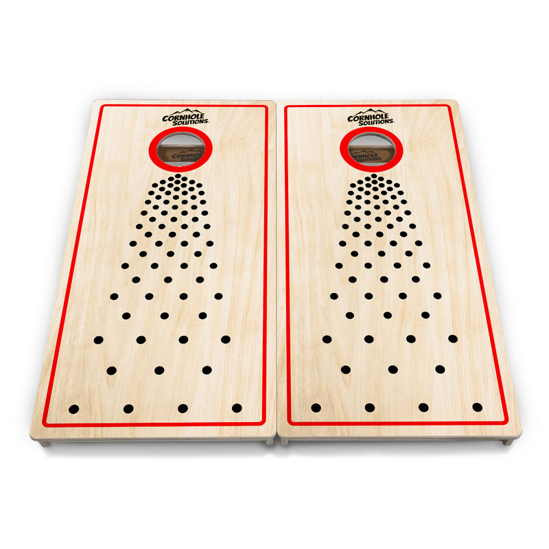 Tournament Boards - Basic Pop Dots CS Logo - Professional Tournament 2'x4' Regulation Cornhole Set - 3/4″ Baltic Birch + UV Direct Print + UV Clear Coat