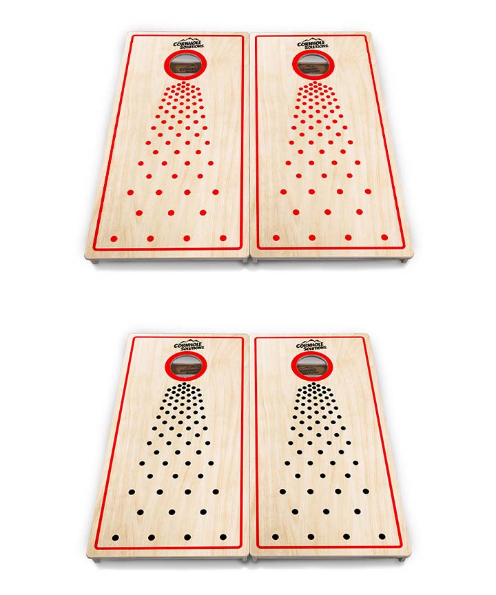 Tournament Boards - Basic Pop Dots CS Logo - Professional Tournament 2'x4' Regulation Cornhole Set - 3/4″ Baltic Birch + UV Direct Print + UV Clear Coat