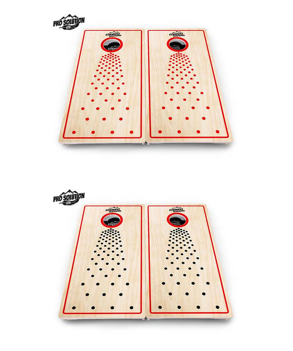 Pro Solution Lite - Basic Pop Dots CS Logo Design Options - Professional Tournament Cornhole Boards 3/4" Baltic Birch - Zero Bounce Zero Movement Vertical Interlocking Braces for Extra Weight & Stability +Double Thick Legs +Airmail Blocker