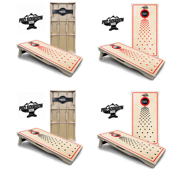 Pro Solution Elite - Basic Pop Dots CS Logo - Professional Tournament Cornhole Boards 3/4" Baltic Birch - Zero Bounce Zero Movement Vertical Interlocking Braces for Extra Weight & Stability +Double Thick Legs +Airmail Blocker