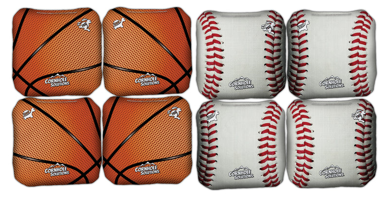 Pro Style Regulation 6x6 - Rec Cornhole Bags - Sports Theme - Speed 4 & 7 (Full Set of 8 Bags)