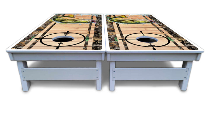 Scope Deer & Fish Plank Cornhole Boards - All Weather Series