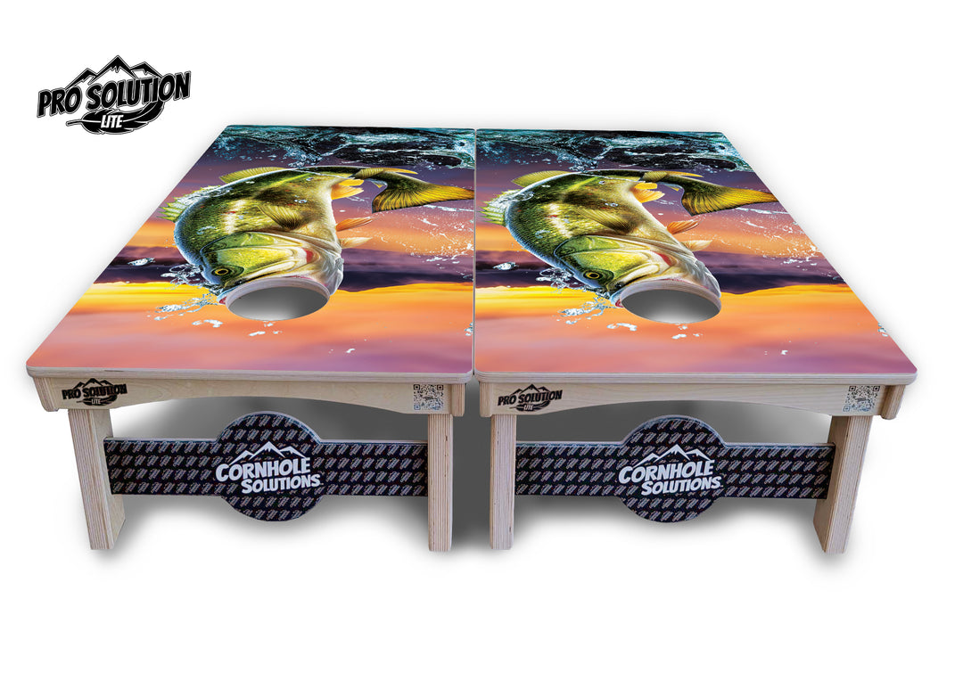 Bass Hole Cornhole Boards - Pro Solution Lite Series