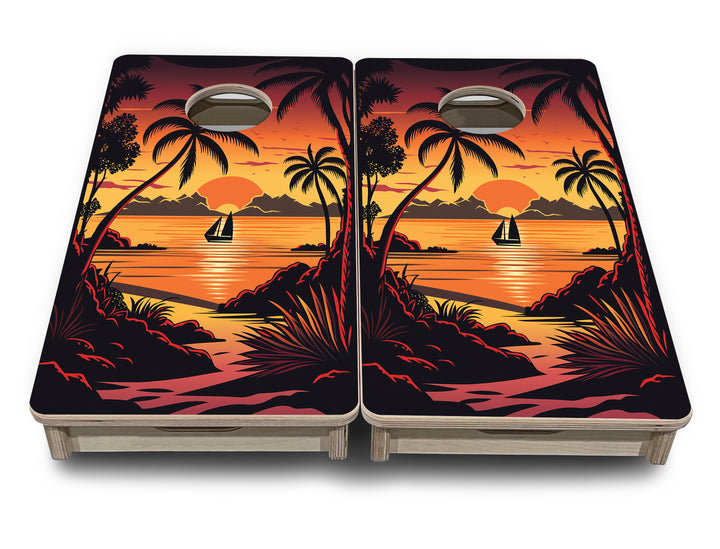 Mini Cornhole Boards - Beach Sunset Designs