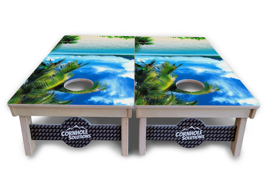 Beach Mountain Scene Cornhole Boards - Professional Tournament Series