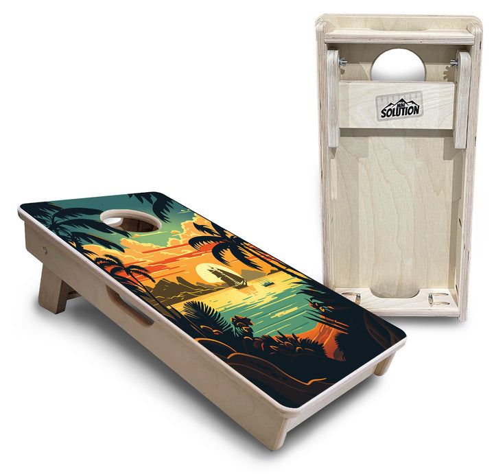 Mini Cornhole Boards - Beach Sunset Designs