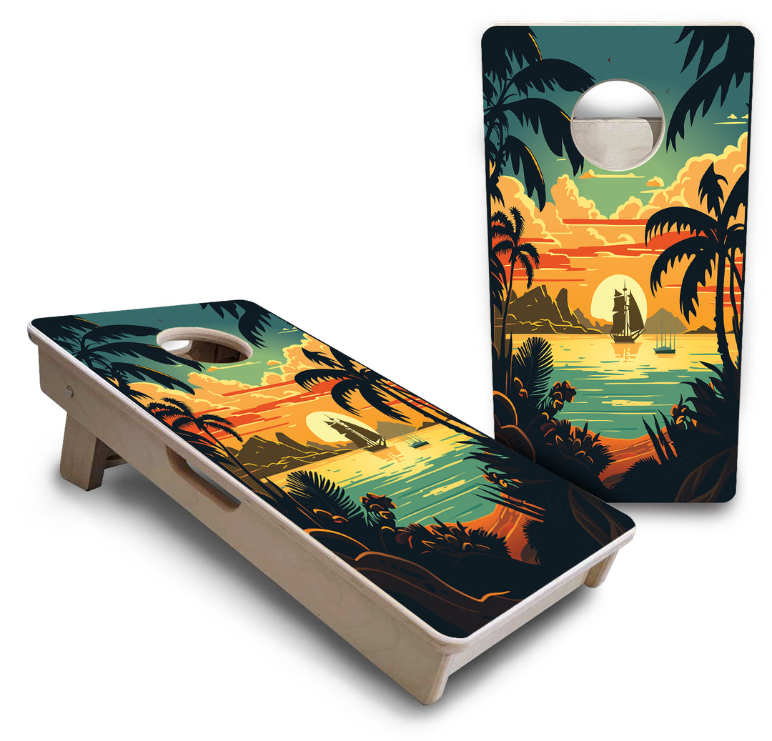 Mini Cornhole Boards - Beach Sunset Designs