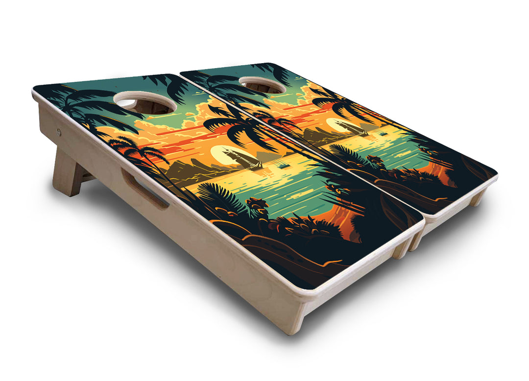 Mini Cornhole Boards - Beach Sunset Designs