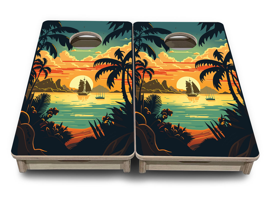 Mini Cornhole Boards - Beach Sunset Designs