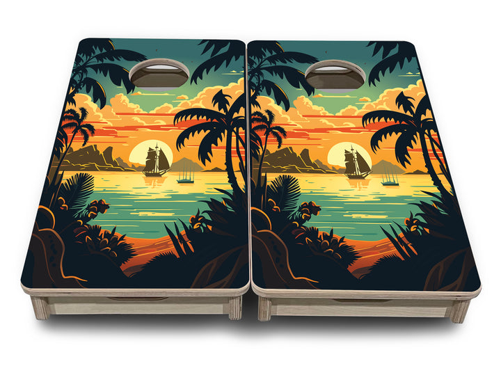 Mini Cornhole Boards - Beach Sunset Designs