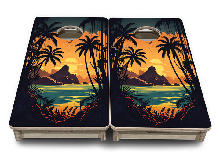 Mini Cornhole Boards - Beach Sunset Designs