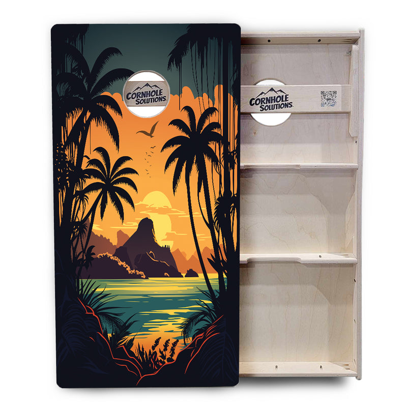 Tournament Boards - Beach Sunset Design Options - Professional Tournament 2'x4' Regulation Cornhole Set - 3/4″ Baltic Birch - UV Direct Print + UV Clear Coat
