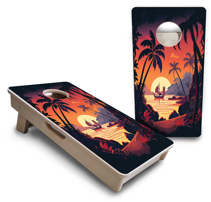 Mini Cornhole Boards - Beach Sunset Designs