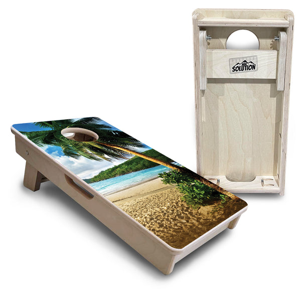 Mini 12"x24" Cornhole Boards - Beach Scene Design - 18mm(3/4″) Baltic Birch