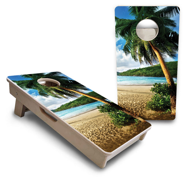 Mini 12"x24" Cornhole Boards - Beach Scene Design - 18mm(3/4″) Baltic Birch