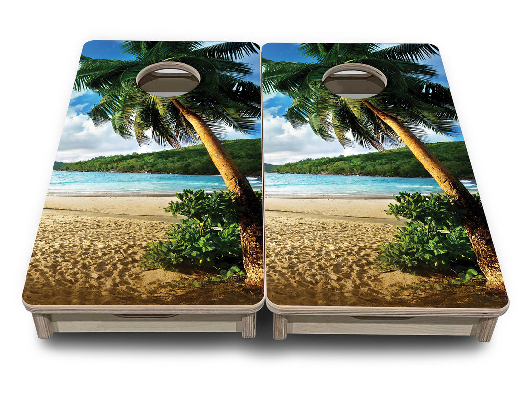 Mini Cornhole Boards - Beach Scene