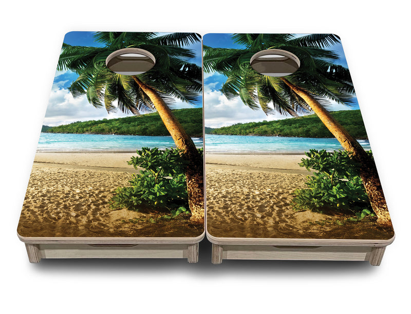 Mini 12"x24" Cornhole Boards - Beach Scene Design - 18mm(3/4″) Baltic Birch