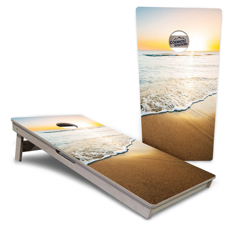 Tournament Boards - Beach Sunset Design Options - Professional Tournament 2'x4' Regulation Cornhole Set - 3/4″ Baltic Birch + UV Direct Print + UV Clear Coat