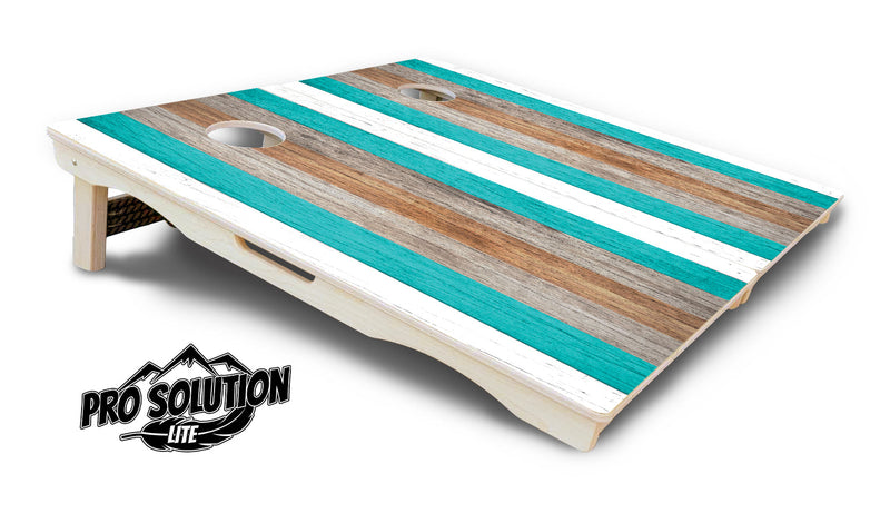 Pro Solution Elite - Beach Wood Planks - Professional Tournament Cornhole Boards 3/4" Baltic Birch - Zero Bounce Zero Movement Vertical Interlocking Braces for Extra Weight & Stability +Double Thick Legs +Airmail Blocker