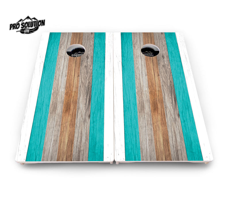 Pro Solution Elite - Beach Wood Planks - Professional Tournament Cornhole Boards 3/4" Baltic Birch - Zero Bounce Zero Movement Vertical Interlocking Braces for Extra Weight & Stability +Double Thick Legs +Airmail Blocker