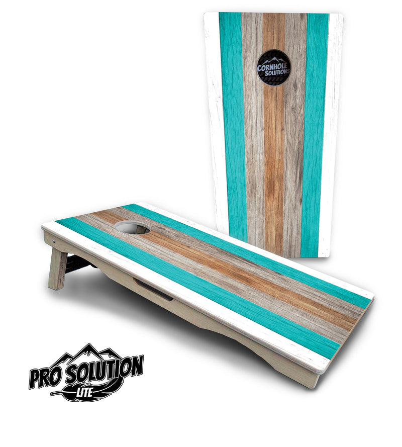 Pro Solution Elite - Beach Wood Planks - Professional Tournament Cornhole Boards 3/4" Baltic Birch - Zero Bounce Zero Movement Vertical Interlocking Braces for Extra Weight & Stability +Double Thick Legs +Airmail Blocker