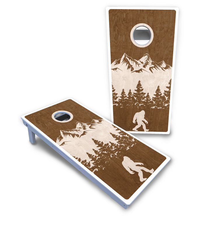 Bigfoot Mountain Scene Cornhole Boards - All Weather Series