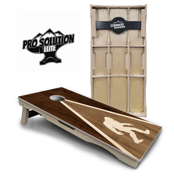 Pro Solution Elite - Bigfoot Triangle Design - Professional Tournament Cornhole Boards 3/4" Baltic Birch - Zero Bounce Zero Movement Vertical Interlocking Braces for Extra Weight & Stability +Double Thick Legs +Airmail Blocker