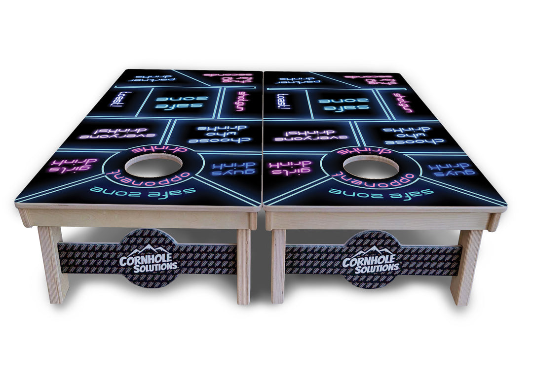 Drinking Game Black Background Cornhole Boards - Professional Tournament Series