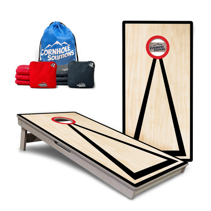 Holiday Special - Red Hole Black Tri Cornhole Boards - Professional Tournament Series