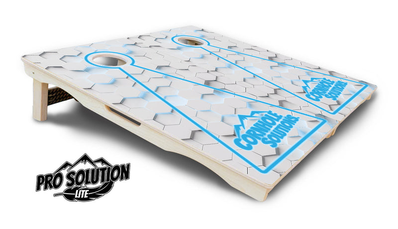 Pro Solution Elite - Glow Hole White Color Options - Professional Tournament Cornhole Boards 3/4" Baltic Birch - Zero Bounce Zero Movement Vertical Interlocking Braces for Extra Weight & Stability +Double Thick Legs +Airmail Blocker