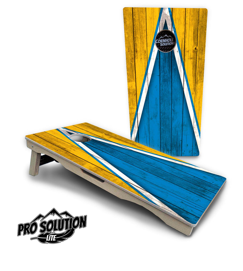 Pro Solution Elite - Team Color Triangle Design Options - Professional Tournament Cornhole Boards 3/4" Baltic Birch - Zero Bounce Zero Movement Vertical Interlocking Braces for Extra Weight & Stability +Double Thick Legs +Airmail Blocker