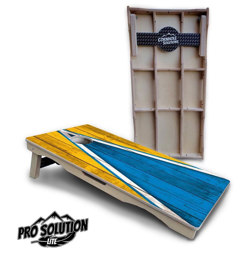 Pro Solution Elite - Team Color Triangle Design Options - Professional Tournament Cornhole Boards 3/4" Baltic Birch - Zero Bounce Zero Movement Vertical Interlocking Braces for Extra Weight & Stability +Double Thick Legs +Airmail Blocker