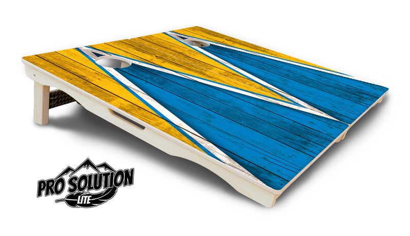 Pro Solution Elite - Team Color Triangle Design Options - Professional Tournament Cornhole Boards 3/4" Baltic Birch - Zero Bounce Zero Movement Vertical Interlocking Braces for Extra Weight & Stability +Double Thick Legs +Airmail Blocker