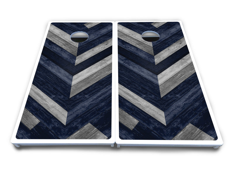 Waterproof - Herringbone Design Options - All Weather Boards "Outdoor Solution" 18mm(3/4")Direct UV Printed - Regulation 2' by 4' Cornhole Boards (Set of 2 Boards) Double Thick Legs, with Leg Brace & Dual Support Braces!