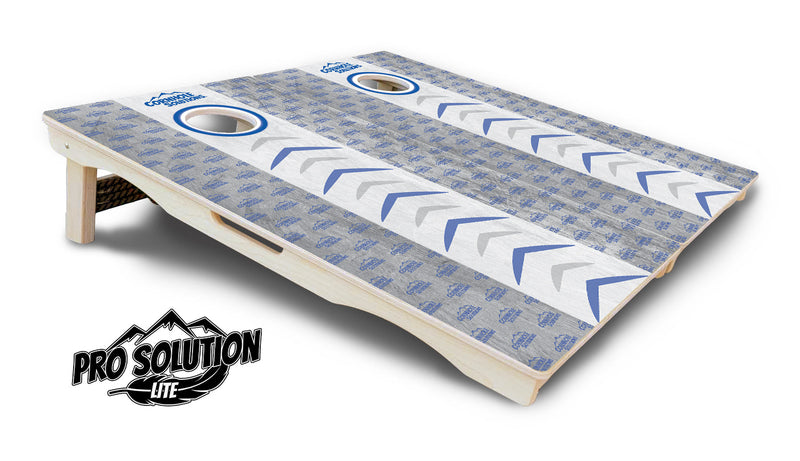 Pro Solution Elite - Runway Design - Professional Tournament Cornhole Boards 3/4" Baltic Birch - Zero Bounce Zero Movement Vertical Interlocking Braces for Extra Weight & Stability +Double Thick Legs +Airmail Blocker