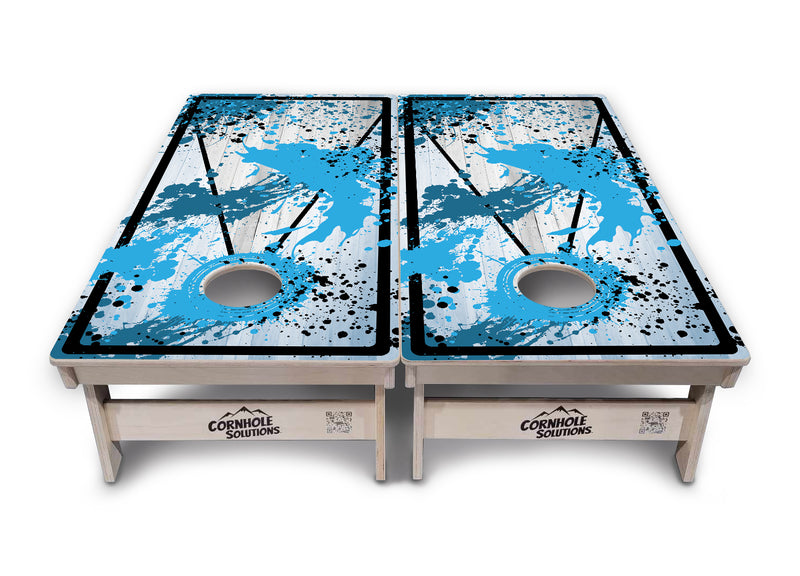 Tournament Boards - Paint Splatter No Logo Design Options - Professional Tournament 2'x4' Regulation Cornhole Set - 3/4″ Baltic Birch + UV Direct Print + UV Clear Coat