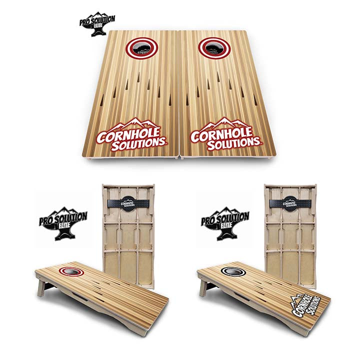 Pro Solution Elite - Bowling Design Options - Professional Tournament Cornhole Boards 3/4" Baltic Birch - Zero Bounce Zero Movement Vertical Interlocking Braces for Extra Weight & Stability +Double Thick Legs +Airmail Blocker