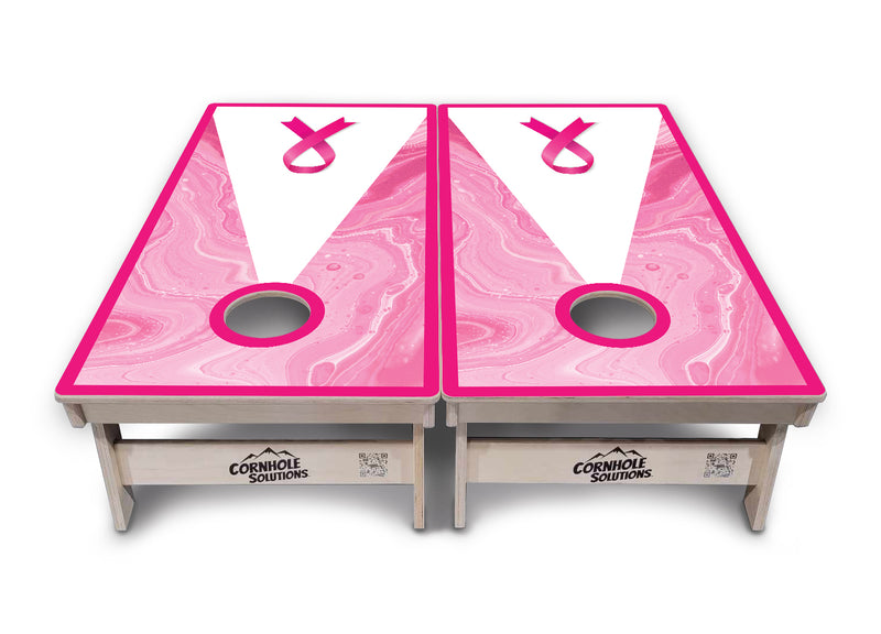 Breast Cancer Awareness Design - Regulation 2' by 4' Tournament Cornhole Set - 18mm(3/4″) Baltic Birch