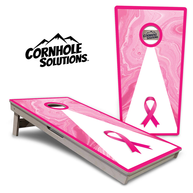 Tournament Boards - Breast Cancer Awareness - Professional Tournament 2'x4' Regulation Cornhole Set - 3/4″ Baltic Birch - UV Direct Print + UV Clear Coat