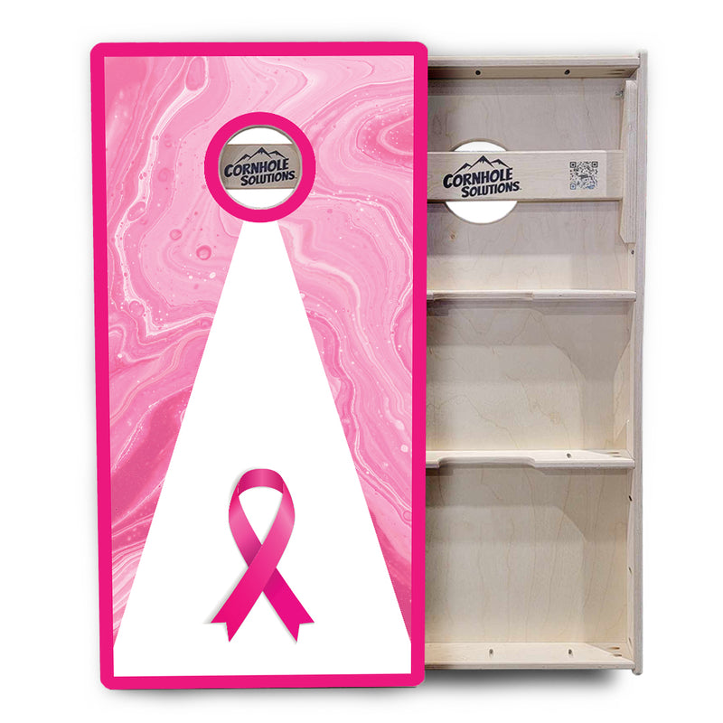 Breast Cancer Awareness Design - Regulation 2' by 4' Tournament Cornhole Set - 18mm(3/4″) Baltic Birch
