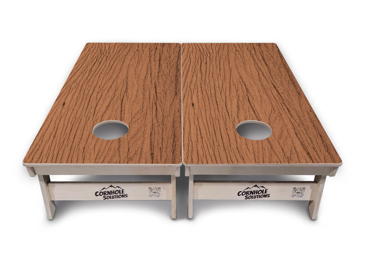 Brown Wood Design Cornhole Boards - Professional Tournament Series