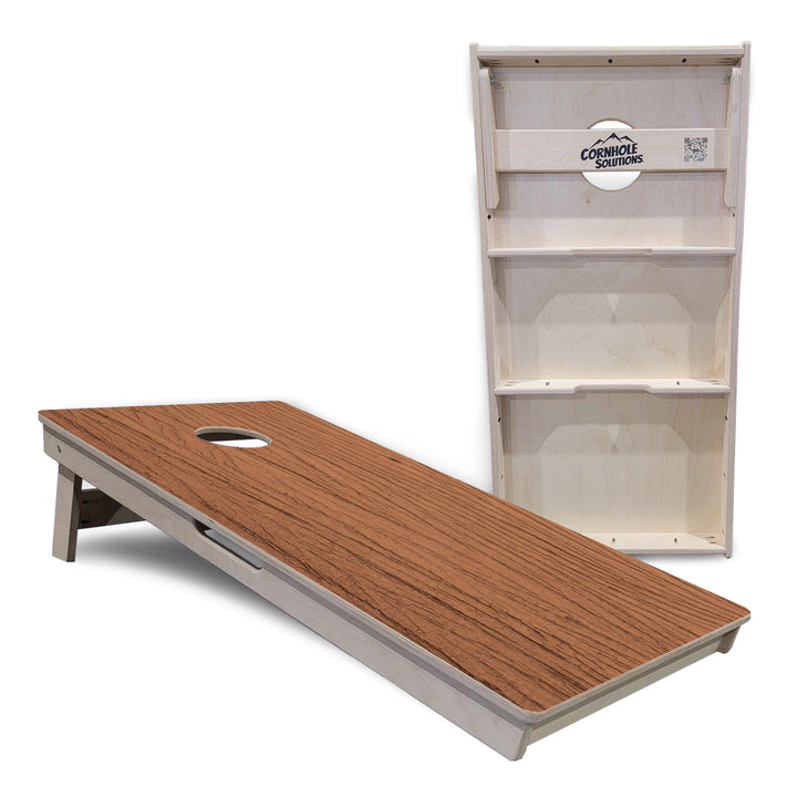 Brown Wood Design Cornhole Boards - Professional Tournament Series
