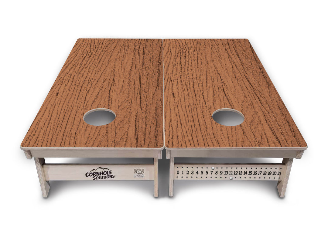 Brown Wood Design Cornhole Boards - Professional Tournament Series