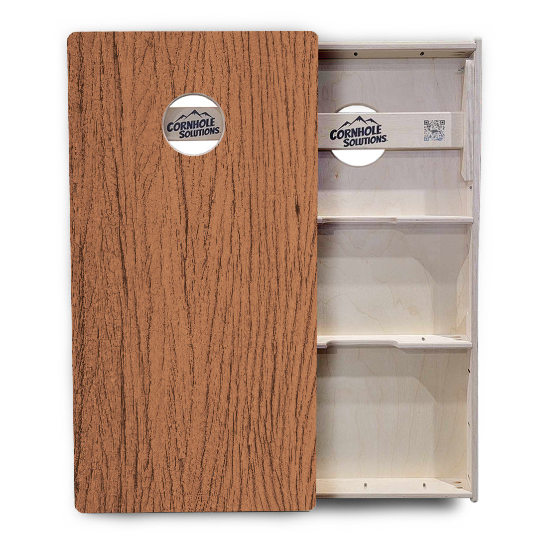 Brown Wood Design Cornhole Boards - Professional Tournament Series