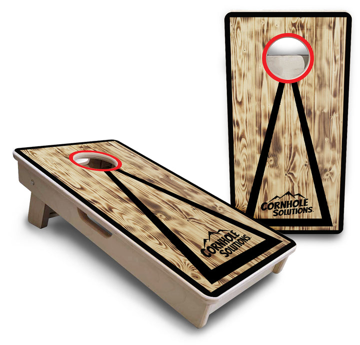 Burnt Triangle - Mini or Vacation Size Cornhole Boards (2 Design Options)