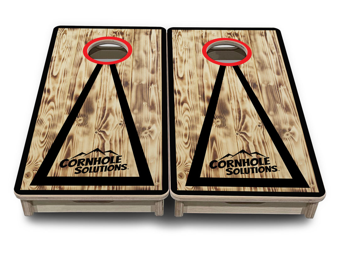 Burnt Triangle - Mini or Vacation Size Cornhole Boards (2 Design Options)