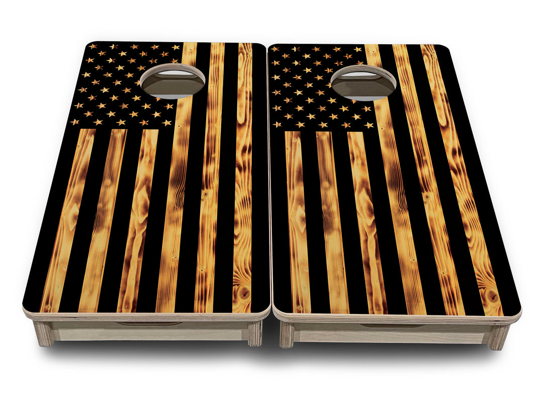 Mini Cornhole Boards - 4" holes - Burnt Flag