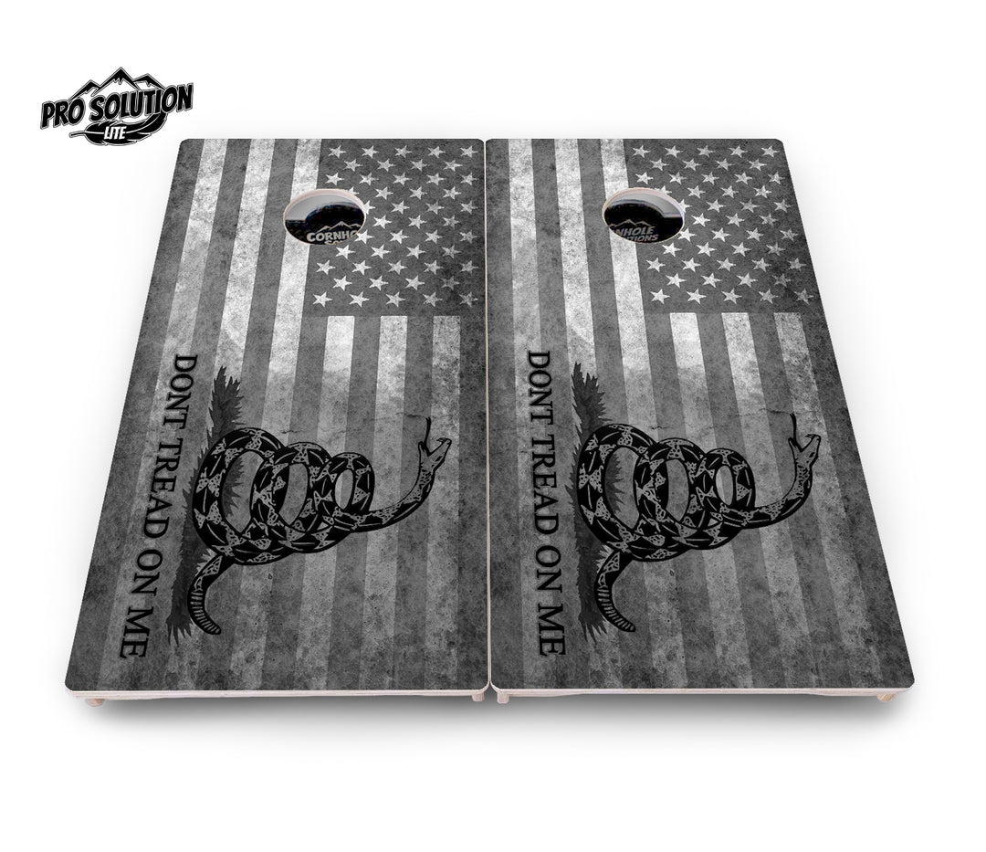 DTOM B&W Flag Cornhole Boards - Pro Solution Lite Series