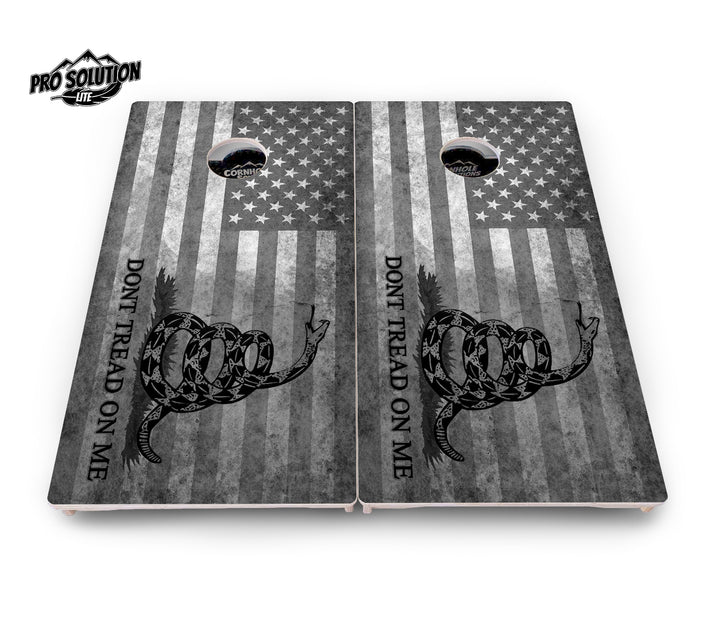DTOM B&W Flag Cornhole Boards - Pro Solution Lite Series